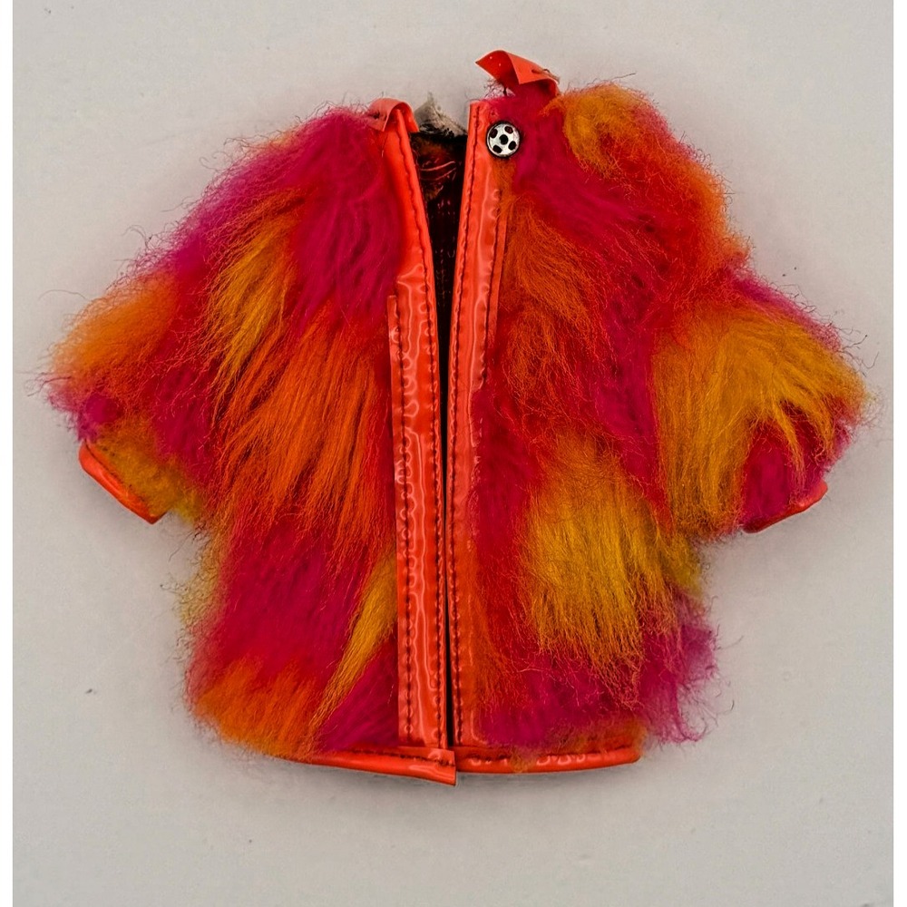 Vintage 1970 Francie Wild Bunch #1766 Faux Fur Coat Mattel Tagged Mod Barbie